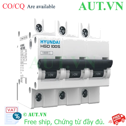 Ảnh của MCB Hyundai HGD100S 3P 80A 10kA
