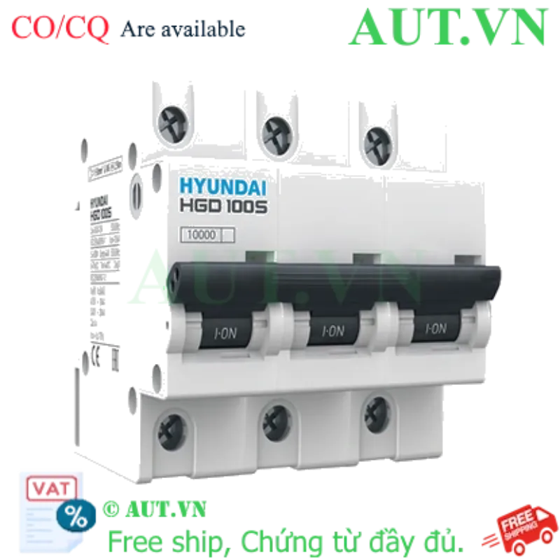 Ảnh của MCB Hyundai HGD100S 3P 80A 10kA