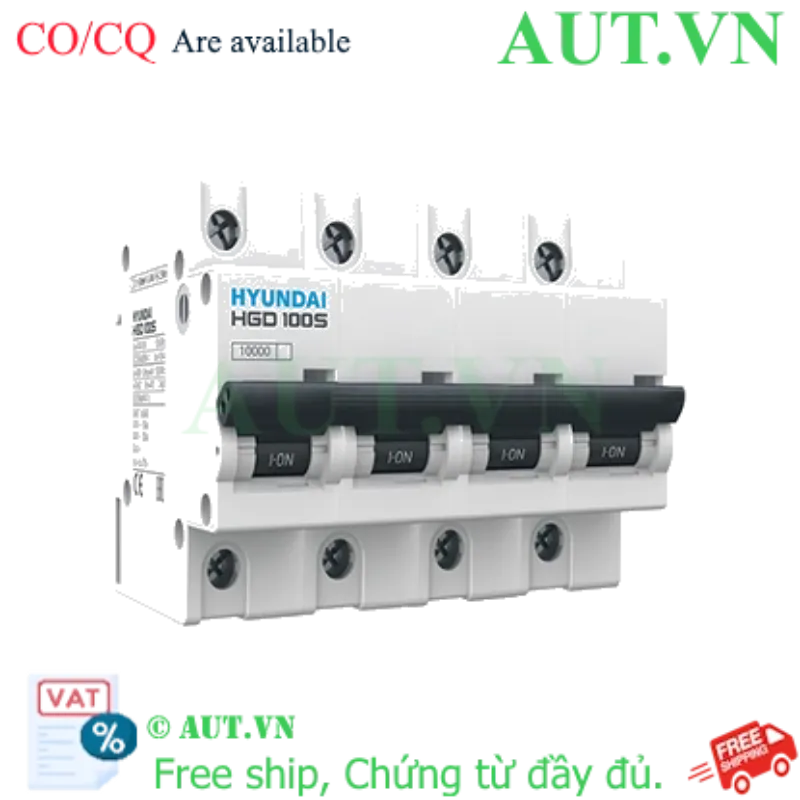 Ảnh của MCB Hyundai HGD100S 4P 100A 10kA