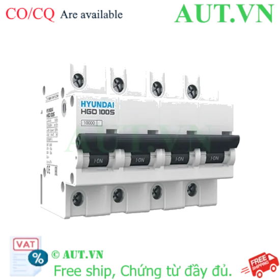 Ảnh của MCB Hyundai HGD100S 4P 80A 10kA