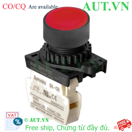 Ảnh của Công tắc nút nhấn Autonics S2PR-P1RB - Màu Đỏ, 1NC, D22 (Nhấn nhả)