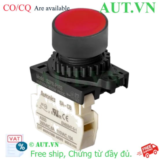 Ảnh của Công tắc nút nhấn Autonics S2PR-P1RB - Màu Đỏ, 1NC, D22 (Nhấn nhả)