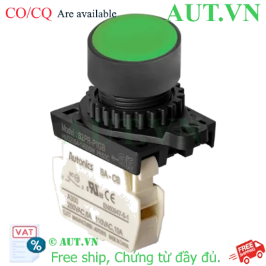 Ảnh của Công Tắc Nút Nhấn Autonics S2PR-P1GB (Nhấn Nhả, 1NC, Xanh Lá, Ø22) - AUT VN