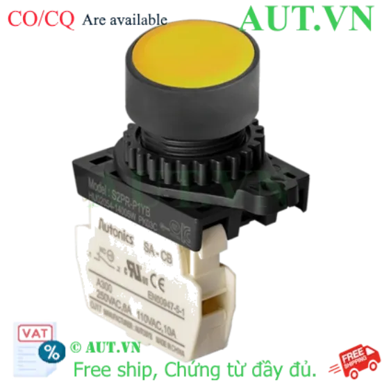Ảnh của Nút Nhấn Nhả Vàng Lồi AUT VN S2PR-P1YB - Độ Bền Cao, Chuẩn IP52