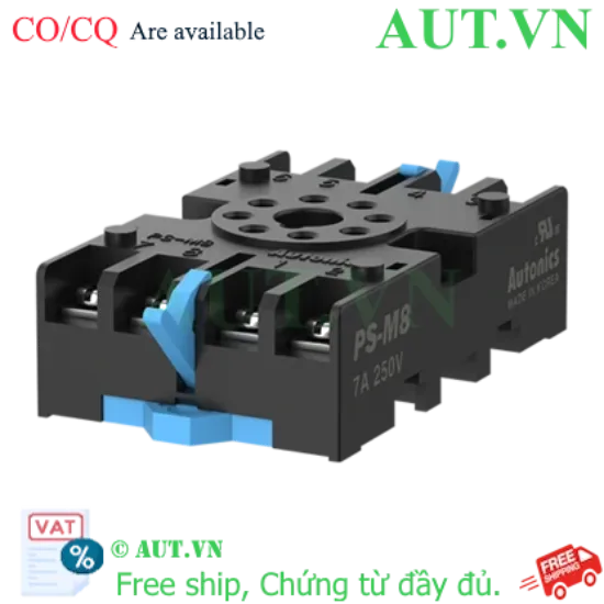 Ảnh của Đế Rơ Le 8 Chân Tròn Autonics PS-M8 - Chống Cháy, Gắn Ray DIN, Tiếp Điểm Mạ Niken | AUT VN