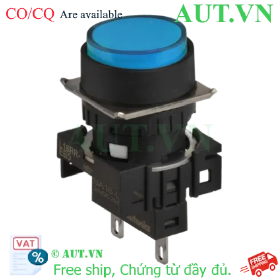 Ảnh của Công tắc nút nhấn Autonics L16RR-EB24 tròn lồi, LED xanh 24VDC