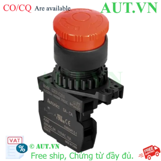 Ảnh của Nút Nhấn Công Nghiệp Autonics S2ER-E2RA Màu Đỏ | Nhấn Giữ Xoay Reset, 1NO, Ø22mm