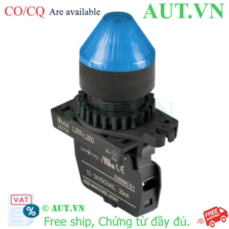 Ảnh của Nút Nhấn Đèn LED Autonics L2RR-L2BLM - Màu Xanh Dương, 110-220VAC, Ø22mm