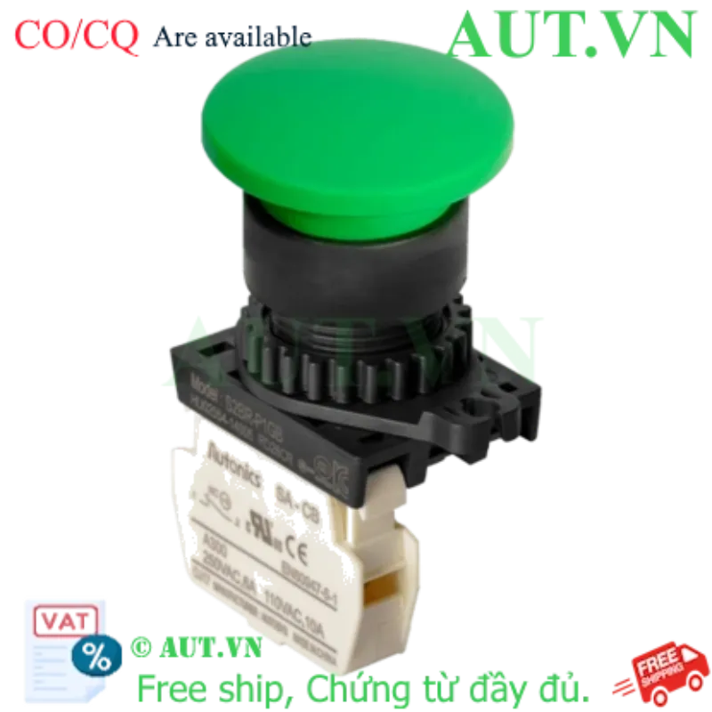 Ảnh của Công tắc nút nhấn Autonics S2BR-P1GB - Màu Xanh Lá, Phi 22/25mm