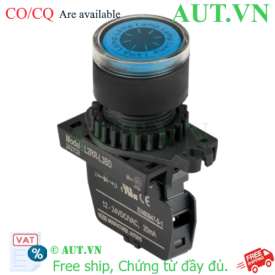 Ảnh của Công tắc nút nhấn Autonics L2RR-L3BL - LED Xanh, Phi 22mm, 110-220VAC (Siêu Bền, Chính Hãng, Chuẩn Công Nghiệp)