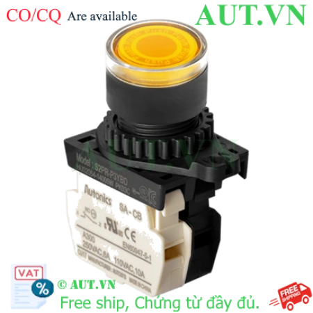Ảnh của Công Tắc Nút Nhấn AUT VN S2PR-P3YBL - Vàng, Nhấn Nhả, Có Đèn (Ø22/25mm)