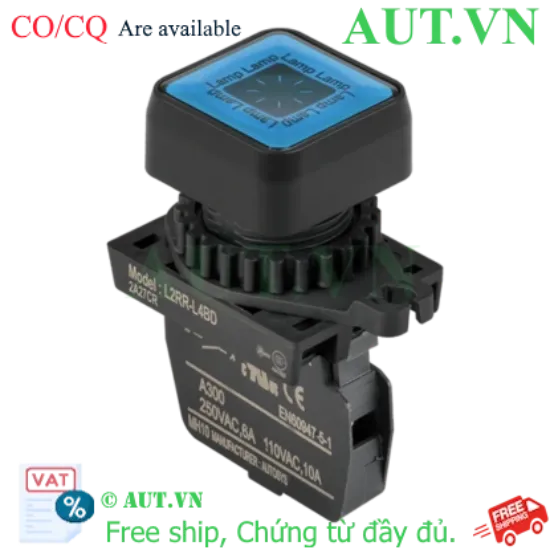 Ảnh của Khối LED Nút Nhấn Autonics L2RR-L4BL - Xanh Dương, 110-220VAC, Đầu Vuông Chìm