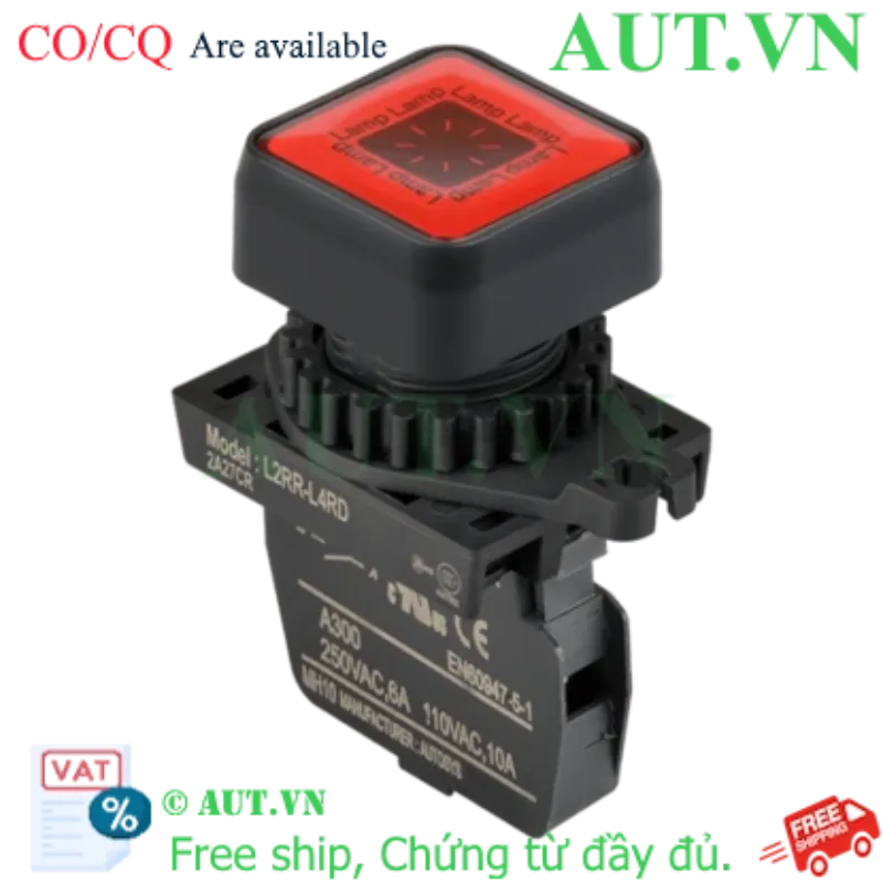 Ảnh của Khối LED Nút Nhấn Autonics L2RR-L4RL Đỏ, 110-220VAC, Lắp Ø22/25mm - AUT VN