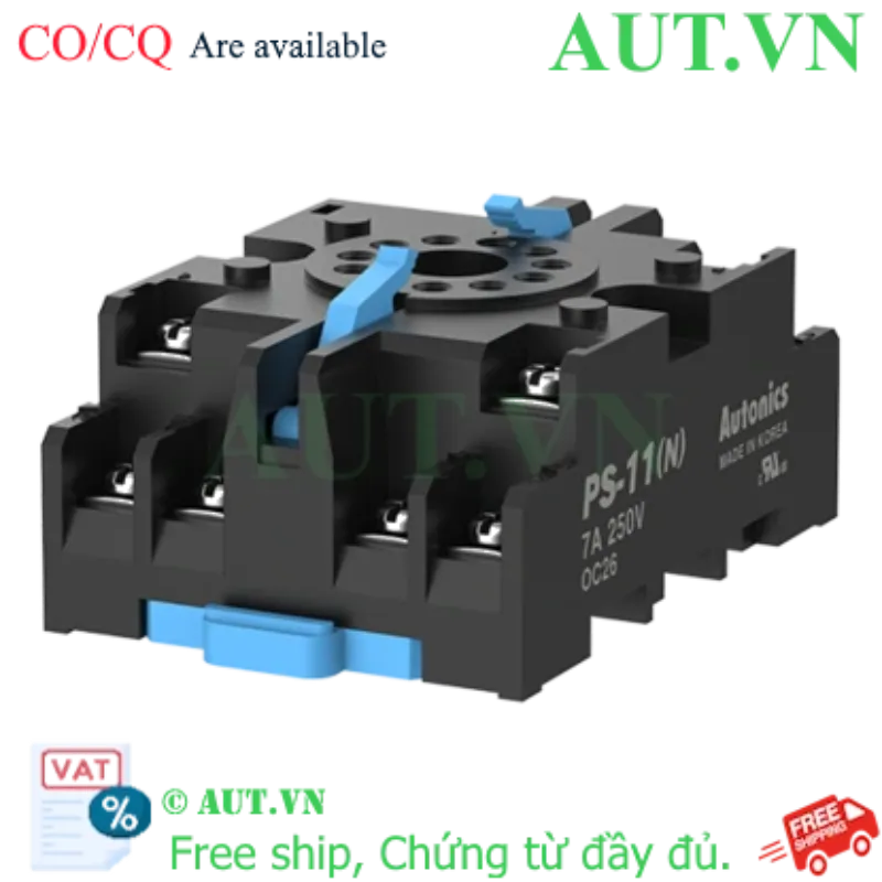 Ảnh của Đế Rơ Le Autonics PS-11(N) 11 Chân Tròn - Chống Cháy, Lắp Ray DIN | AUT VN