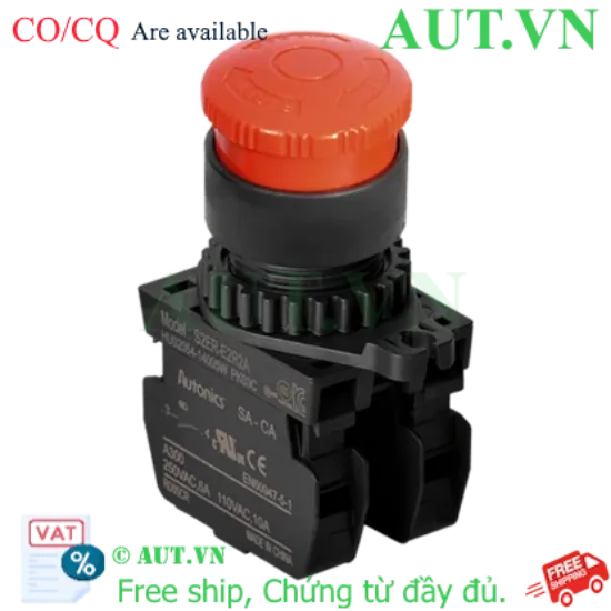 Ảnh của Nút Nhấn Dừng Khẩn Cấp Autonics S2ER-E2R2A | 2NO, Nhấn Giữ Xoay Reset, Đỏ | AUT VN