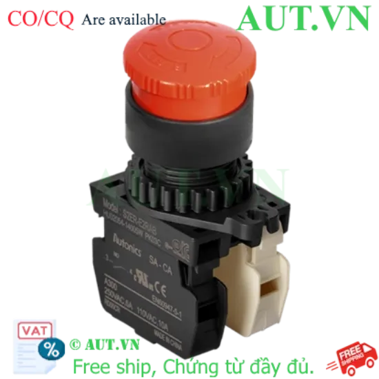Ảnh của Công tắc nút nhấn Autonics S2ER-E2RAB Đỏ | Nhấn giữ, Xoay Reset, 1NO+1NC | AUT VN