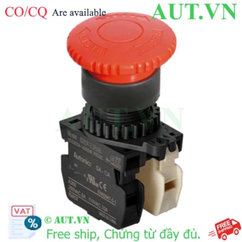 Ảnh của Nút Dừng Khẩn Cấp Autonics S2ER-E3RAB | 1NO+1NC, Nhấn Giữ Xoay Reset, Đầu Nấm D40mm