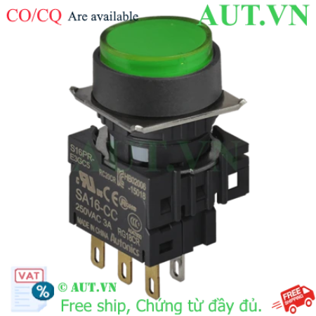 Ảnh của Công tắc nút nhấn Autonics S16PR-E4GC24, 24VDC, Xanh lá