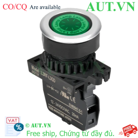 Ảnh của Công tắc Nút Nhấn Autonics L3RF-L3GL LED Xanh Lá Ø30, Đầu Tròn Phẳng