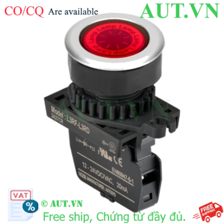 Ảnh của Công Tắc Nút Nhấn Autonics L3RF-L3RL Có Đèn LED, Phi 30mm, Đầu Chìm Tròn (Màu Đỏ, 110-220VAC)