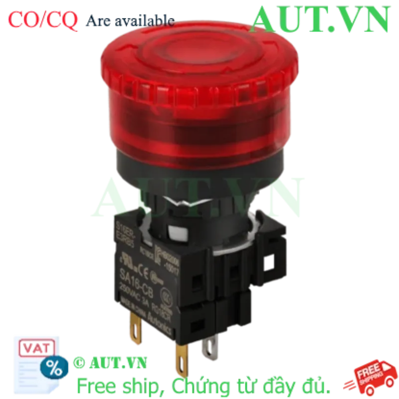 Ảnh của Nút Nhấn Khẩn Cấp Autonics S16ER-E3RB24 | Phi 16mm, LED 24VDC, 1NC