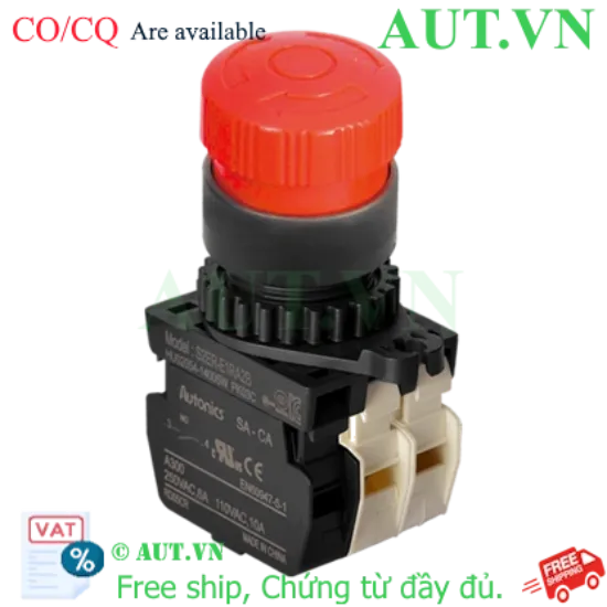 Ảnh của Nút Nhấn Khẩn Cấp Autonics S2ER-E1RA2B - Đỏ, 1NO+2NC, Lắp Ø22/25mm