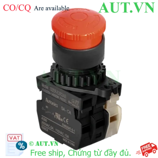 Ảnh của Nút nhấn Autonics S2ER-E2RAB Màu Đỏ - Nhấn Giữ Xoay Reset, 1NO+1NC, Ø22mm