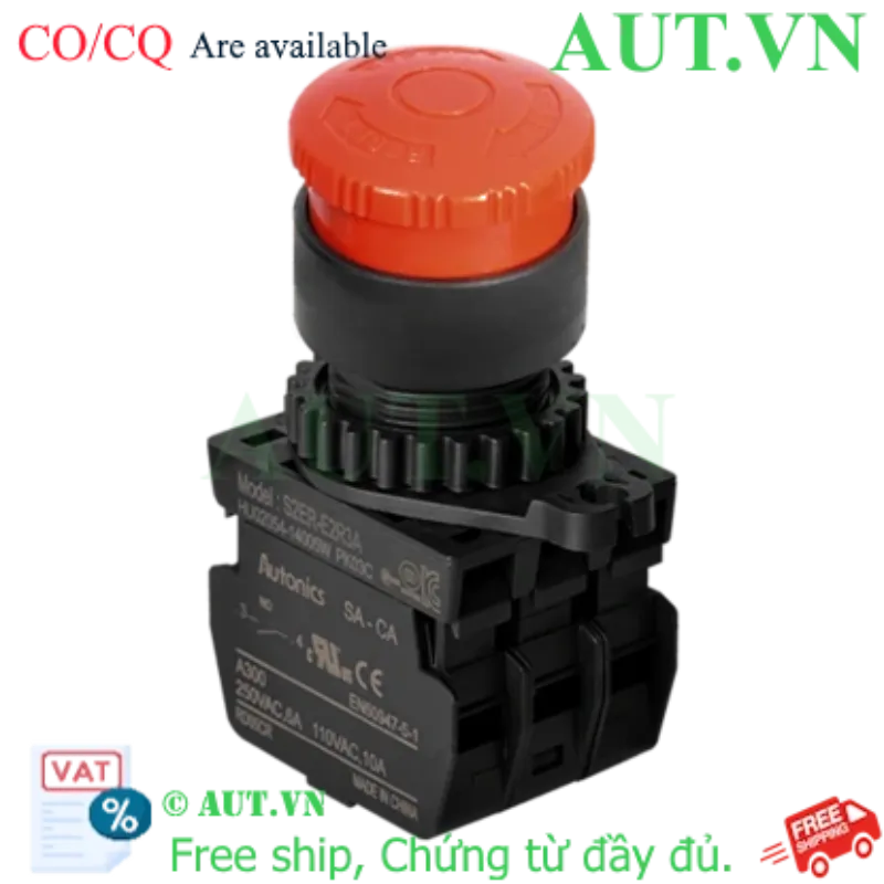 Ảnh của Nút Dừng Khẩn Cấp Autonics S2ER-E2R3A | 3 Tiếp Điểm NO | Nhấn Giữ Xoay Reset | Ø22mm