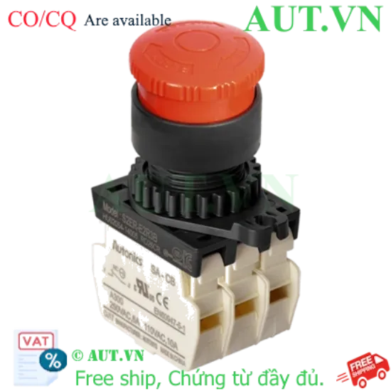 Ảnh của Nút Nhấn Dừng Khẩn Cấp Autonics S2ER-E2R3B | 3NC, Màu Đỏ, Nhấn Giữ Xoay Reset