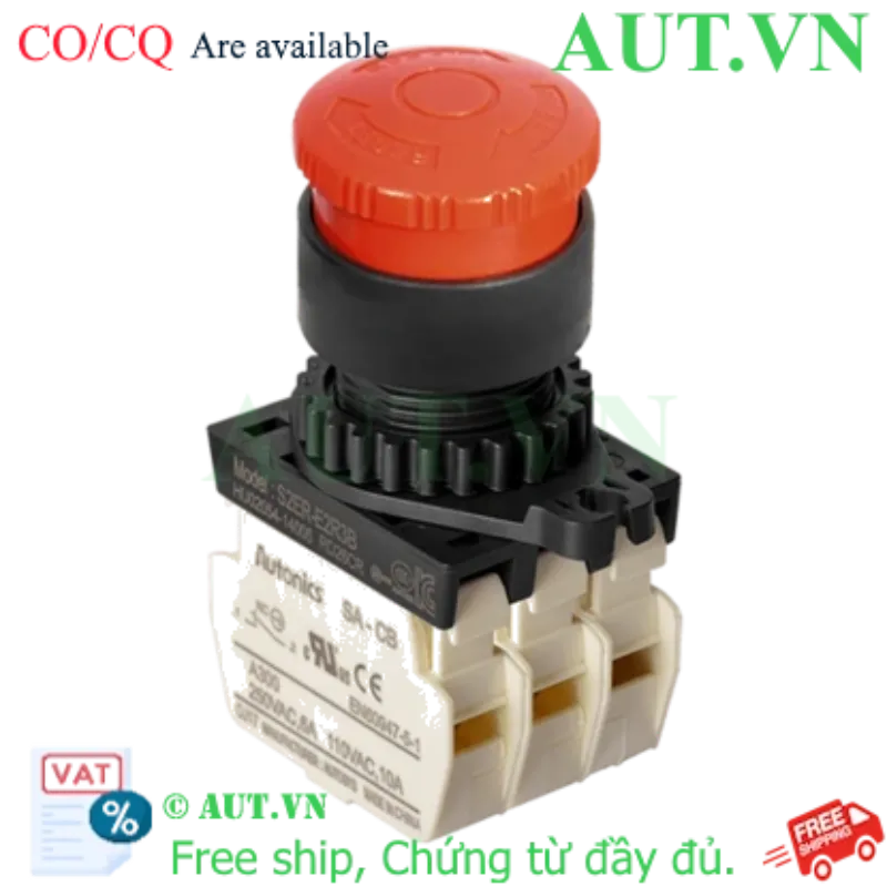 Ảnh của Nút Nhấn Dừng Khẩn Cấp Autonics S2ER-E2R3B | 3NC, Nhấn Giữ Xoay Reset