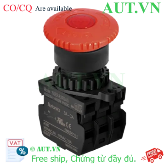 Ảnh của Nút Nhấn Dừng Khẩn Cấp Autonics S2ER-E4R2ADM - Đỏ, 2NO, LED 12-24V, Xoay Reset An Toàn