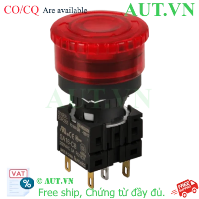 Ảnh của Nút Nhấn Dừng Khẩn Cấp Autonics S16ER-E3R2B24 | Phi 16mm, 2NC, LED 24VDC