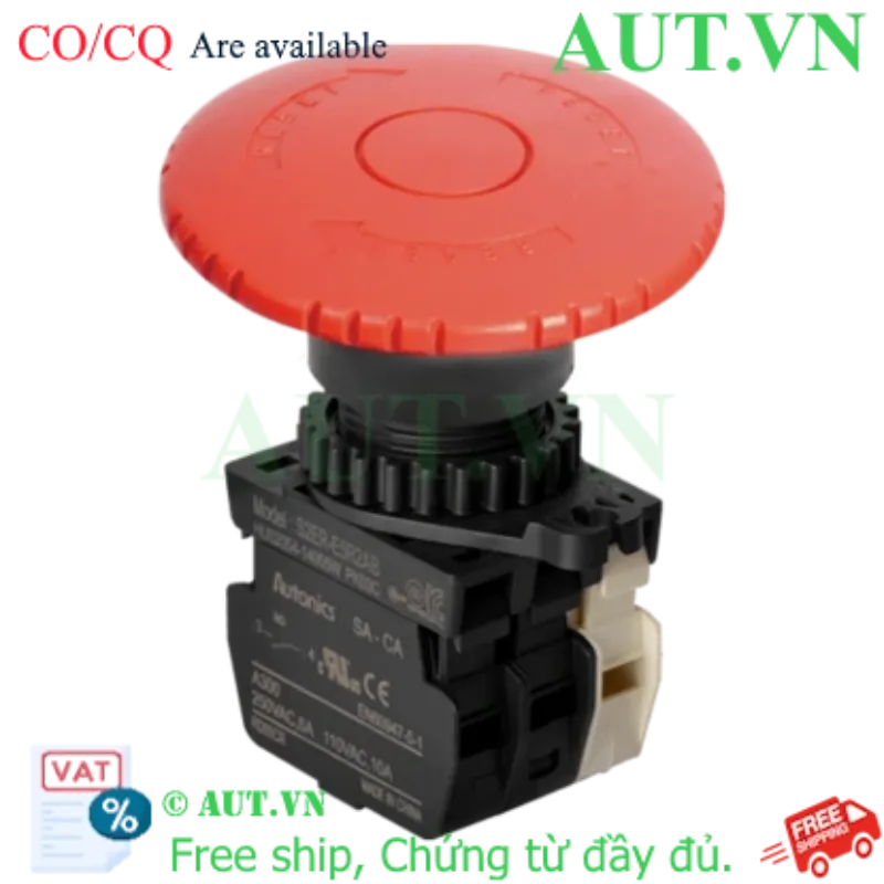 Ảnh của Nút Dừng Khẩn Cấp Autonics S2ER-E5R2AB | 2NO+1NC, Nhấn Giữ Xoay Reset, Màu Đỏ