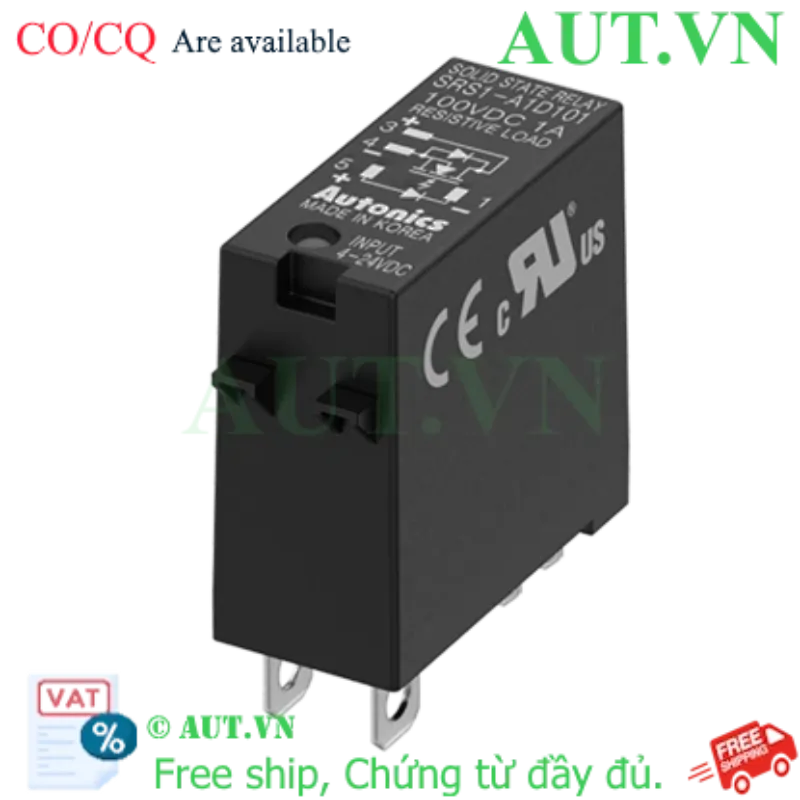 Ảnh của Relay Bán Dẫn Autonics SRS1-A1D101 | 1 Pha, 1A, 5-100VDC, Zero-Cross