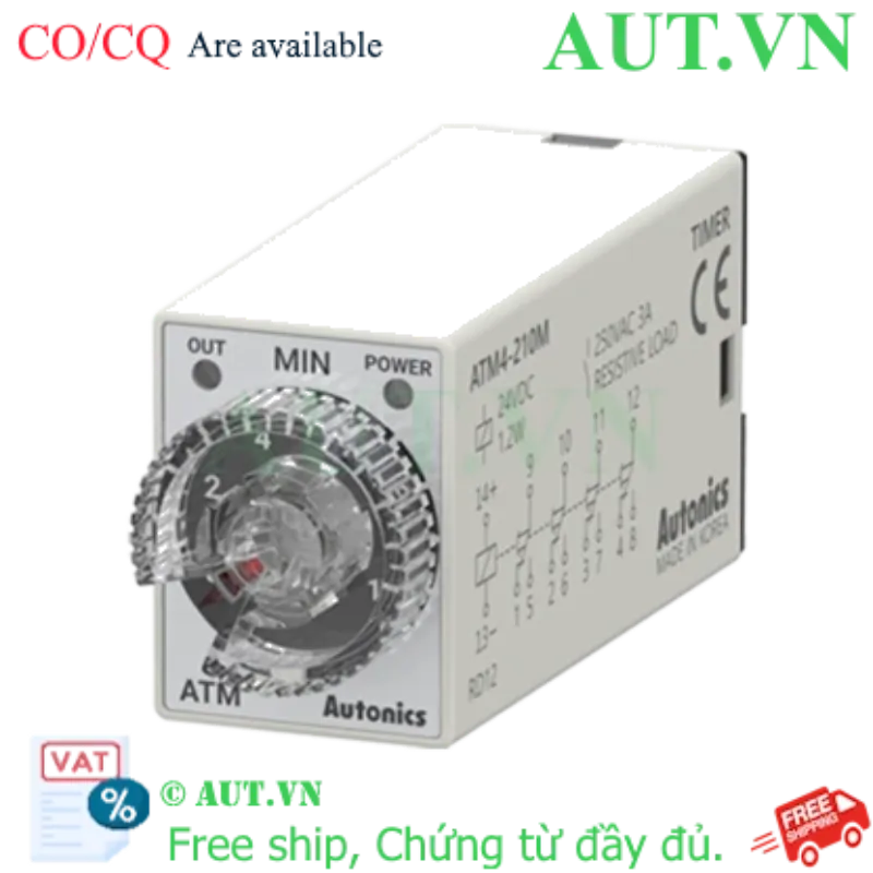 Ảnh của Bộ Hẹn Giờ Autonics ATM4-210M 24VDC | ON Delay 1-10 Phút, 4PDT