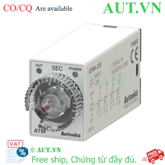 Ảnh của Timer Autonics ATM4-55S 4PDT 220VAC (0.5-5s) - Chính hãng AUT VN
