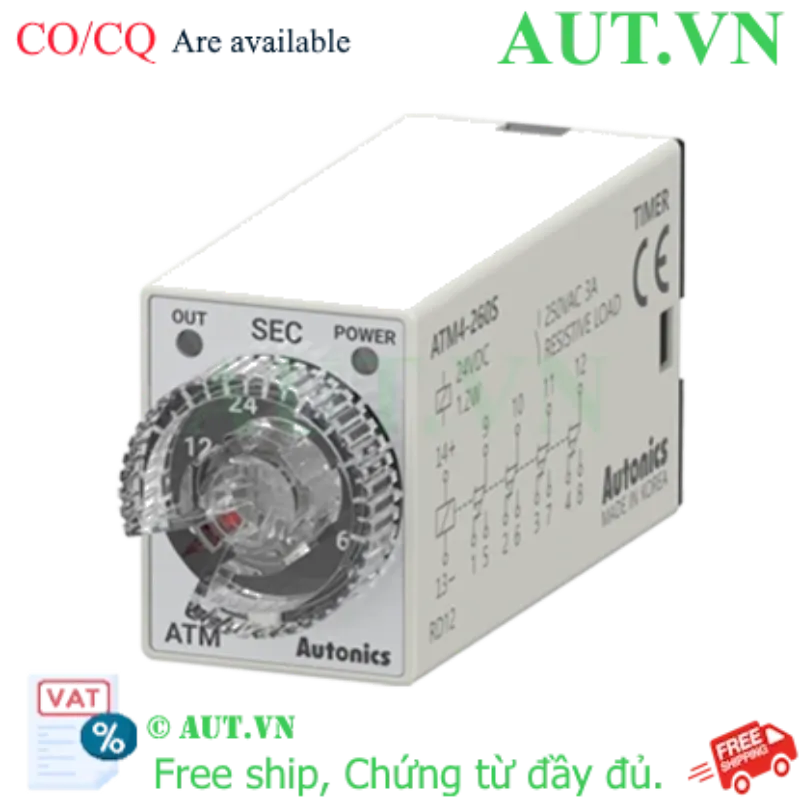 Ảnh của Timer Autonics ATM4-560S - Bộ định thời 6-60s 220VAC