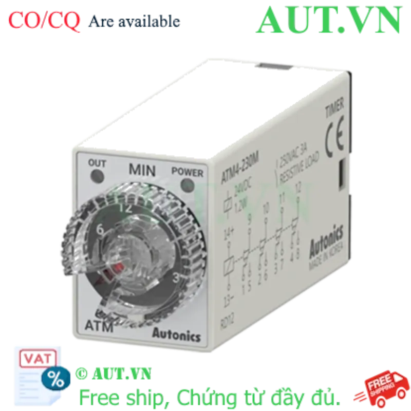 Ảnh của Timer Autonics ATM4-530M 220VAC 3-30 Phút Chính Hãng AUT VN