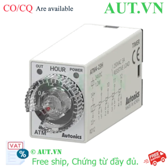 Ảnh của Timer Autonics ATM4-53H (0.3-3h, 220VAC, 4PDT) chính hãng