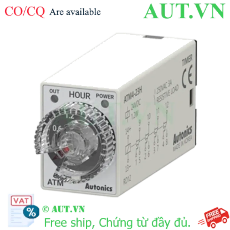 Ảnh của Timer Autonics ATM4-53H (0.3-3h, 220VAC, 4PDT) chính hãng