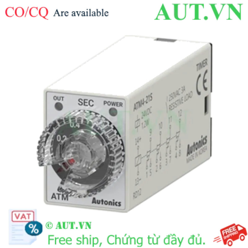 Ảnh của Timer Autonics ATM4-61S - Bộ định thời 4PDT 110VAC