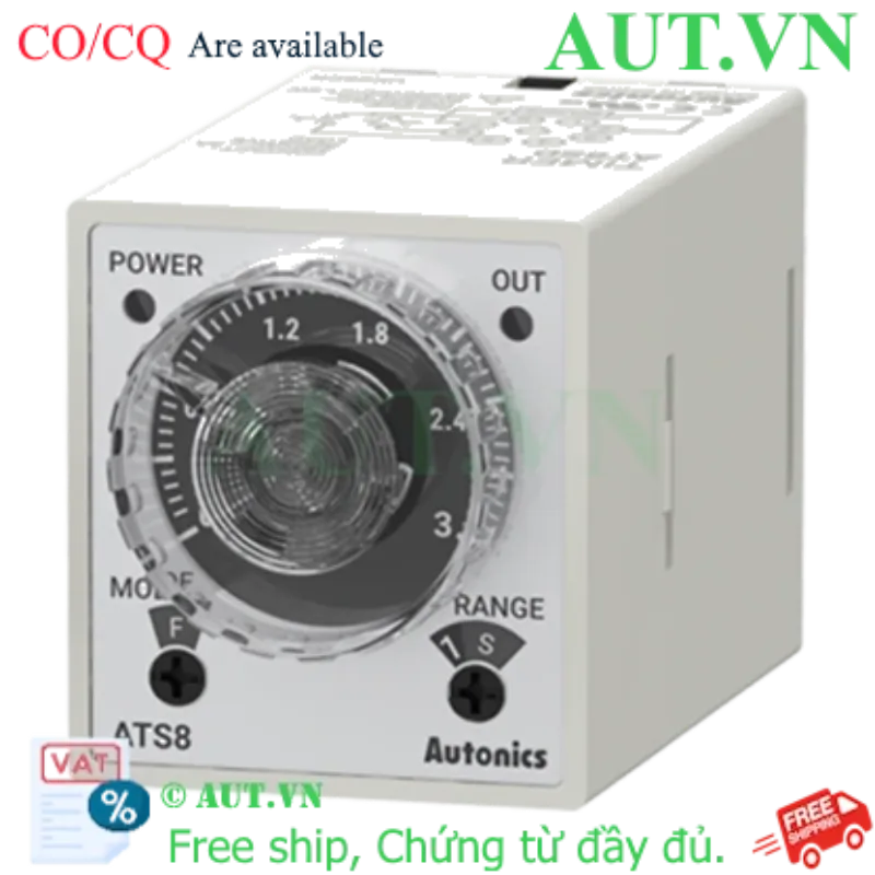Ảnh của Timer Autonics ATS8-43 | Rơ Le Thời Gian 8 Chân, Nguồn AC/DC, 3 Chế Độ