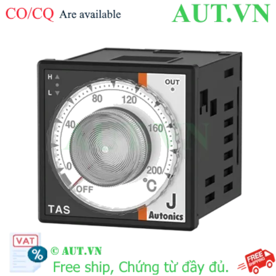 Ảnh của Bộ điều khiển nhiệt độ Autonics TAS-B4RJ2C (0-200°C) - Ngõ ra Relay, DIN 48x48mm, Điều khiển PID chính xác