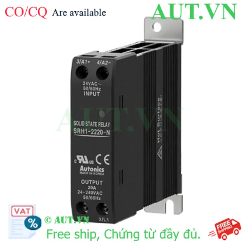 Ảnh của Relay Bán Dẫn Autonics SRH1-2220-N | 20A, 24VAC, Zero-Cross Chống Nhiễu