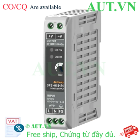 Ảnh của Bộ Nguồn Xung Autonics SPB-015-24 | 24VDC 15W | Lắp Ray DIN, Siêu Ổn Định, Chính Hãng AUT VN