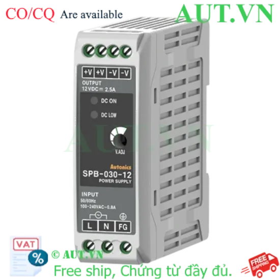 Ảnh của Bộ Nguồn Xung 12V 30W AUT SPB-030-12 - Lắp DIN Rail, Bảo Vệ Đa Tầng, Ổn Định Cao