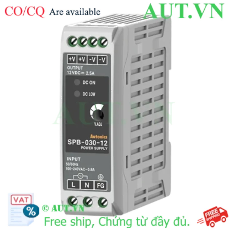 Ảnh của Bộ Nguồn Xung 12V 30W AUT SPB-030-12 | Lắp DIN Rail, Ổn Định Cao, Bảo Vệ Đa Tầng