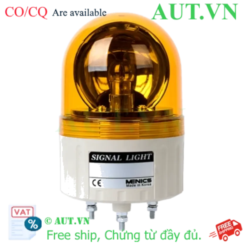 Ảnh của Đèn Tín Hiệu Cảnh Báo Xoay Có Còi Autonics ASGB-01-Y (Màu Vàng, 12V AC/DC)