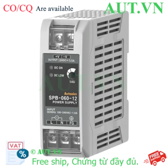 Ảnh của Bộ Nguồn Xung Autonics SPB-060-12 (12V 5A 60W) - Thiết Kế Slim, Gắn DIN Rail, Chính Hãng AUT VN