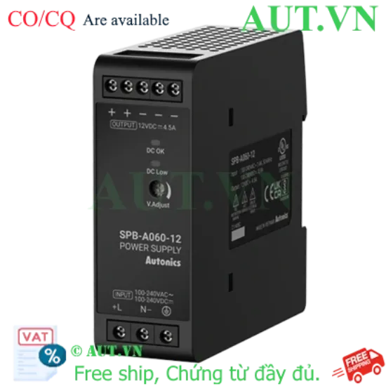 Ảnh của Bộ Nguồn Xung Autonics SPB-A060-24 | 24V 2.5A 60W | Slim DIN Rail